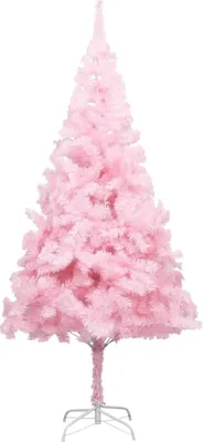 Produktbild von vidaXL Künstlicher Weihnachtsbaum mit Beleuchtung & Kugeln Rosa 210cm