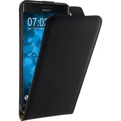 Produktbild von PhoneNatic Kunst-Lederhülle kompatibel mit Huawei Mate 9 Pro - Flip-Case schwarz + 2 Schutzfolien