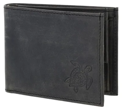 Image de oxmox Cuir porte-monnaie Leather RFID Protect Pocketbörse Turtle 2.0 Embossed Vintage Black noir