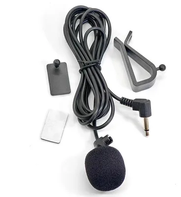 Image de 2 microphones externes pour voiture, connecteur jack 3,5 mm, câble de 3 mètres, pince de fixation