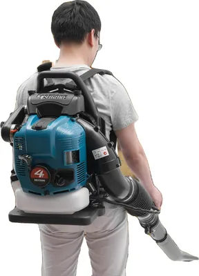 Zdjęcie produktu dla Plecakowa dmuchawa do liści, 4-suwowy silnik 75,6 cm3, objętość powietrza 14,1 m³, regulowana prędkość