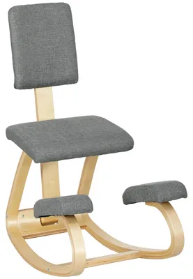 Productafbeelding van Ergonomische kniestoel, knielkruk, gezondheidsstoel voor thuis, kantoor, meditatie, grijs