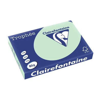 Produktbild von Clairefontaine Multifunktionspapier Trophée A3 80 g/qm hellgrün 500 Blatt