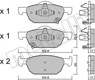 Produktbild von METELLI Bremsbeläge Satz Vorne Bremsklötze für HONDA ACCORD VIII (CU) 22-0866-0