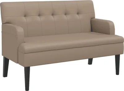 Produktbild von vidaXL Sitzbank mit Rückenlehne Cappuccino 112x65,5x75 cm Kunstleder