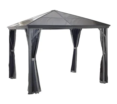 Produktbild von Sojag Aluminium Pavillon Verona aus Metall Gartenpavillon Gartenhütte Fußboden nicht vorhanden Gartenlaube 8.88 m² Walmdach
