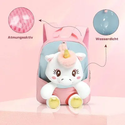 Image de Bagages pour enfants, sac en peluche licorne, pour les enfants de 2 à 5 ans, sac en peluche pour tout-petits