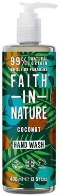 Produktbild von Faith In Nature, Kokosnuss, 99% natü rliche Inhaltsstoffe, reinigende Flü ssigseife, fü r Hä nde, 400 ml
