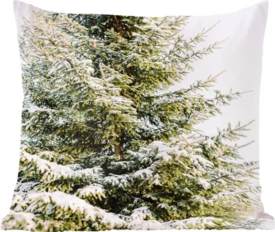Produktbild von MuchoWow® Zierkissen Sofakissen Wohnzimmer Dekokissen 60x60 cm Winter - Baum - Schnee - Sitzfläche - Foto Polster