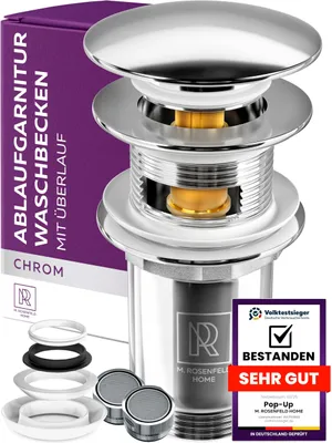 Immagine prodotto di M. ROSENFELD HOME Piletta di scarico pop-up per lavandino 1 1/4" – a pulsante