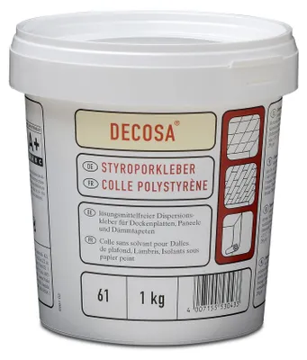 Produktbild von Decosa Styroporkleber, weiß, Eimer à 1 kg - 1 Eimer