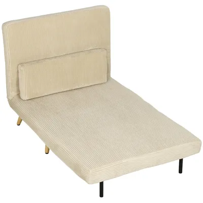 Produktbild von HOMCOM Schlafsessel mit Schlaffunktion, verstellbare Rückenlehne, Beige