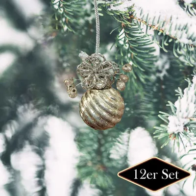 Produktbild von Christbaumkugeln, Silber-gold, Baumschmuck, Weihnachten, 12er Set