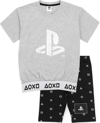 Produktbild von Playstation - Schlafanzug für Mädchen NS6603 (128) (Grau/Schwarz)