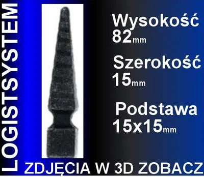 Produktbild von LogistSystem 1 Stück Zierspitze Metall - 82x15mm (HxB) / Basis: 15x15 Zaundekoration 40.210