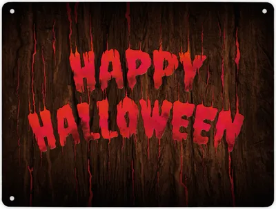 Produktbild von Metallschild XL mit Spruch: Happy Halloween Schild Blechschild Aluminiumschild
