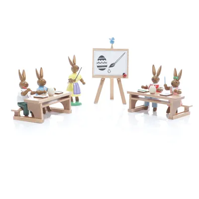 Produktbild von Osterdekoration Hasenschule mit Lehrerin Höhe 7,5cm NEU