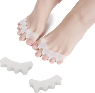 Produktbild von Zehenkorrektor – 2 Stk. weiche, BPA-freie Silikon-Zehentrenner – wiederverwendbar bei Hallux, Hammerzehen & überlappenden Zehen – Unisex