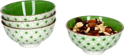 Produktbild von 4er Set Lime Rio Ø 12 cm Streifen Schälchen Snack-Schüssel Dessert Ritzenhoff