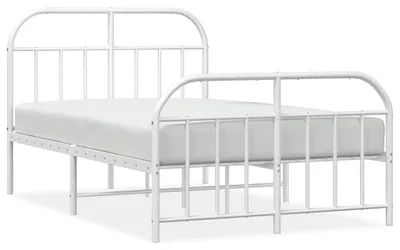 Produktbild von vidaXL Bettgestell mit Kopf- und Fußteil Metall Weiß 120x200 cm