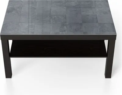 Produktbild von DEQORI Couchtisch 90x55 cm Schwarz 'Natursteinfliesen' Glas Beistelltisch