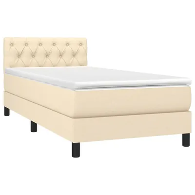 Produktbild von Boxspringbett mit Matratze Creme 80x200 cm Stoff