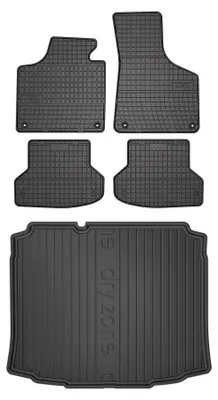 Image de Tapis en caoutchouc + bac de coffre pour Audi A3 8P 2003-2013 (hayon) – 5 pièces, noirs, sur mesure