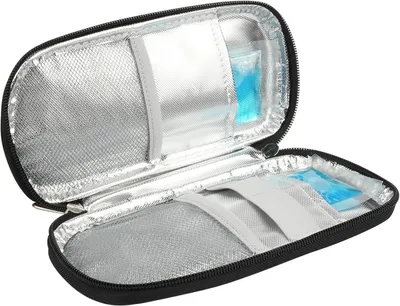 Produktbild von Insuline-Kühlbox mit 2 Kühlakkus, schwarz, Reisegröße, für Insulinpens