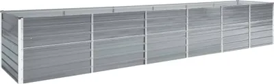 Obrázok produktu pre Vyvýšený záhradný záhon, pozinkovaná oceľ 480x80x77 cm, sivý