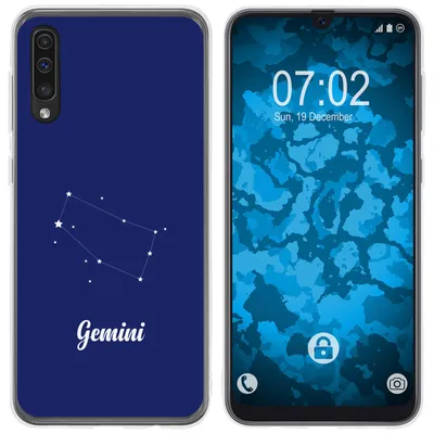 Produktbild von PhoneNatic Case kompatibel mit Samsung Galaxy A50 Silikon-Hülle SternzeichenGemini M12