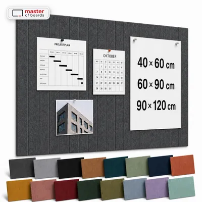 Immagine prodotto di Pannello fonoassorbente in feltro, ideale come bacheca e parete per foto, colore grigio scuro, dimensioni 40 x 60 cm