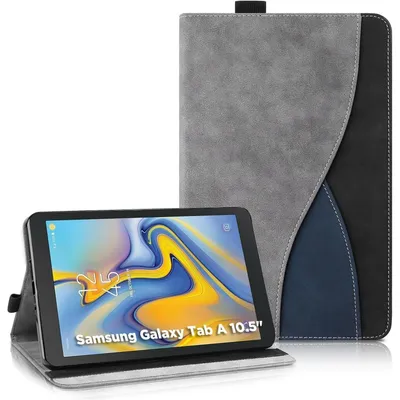 Immagine prodotto di Custodia per Samsung Galaxy Tab A 10.5 (2018) con portafoglio e funzione stand, colore grigio