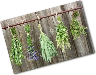 Produktbild von Tulup Glas Herdabdeckplatte - 80x52 cm - Glaskeramikkochfeld-Abdeckung Spritzschutz Glasabdeckplatte - Einteilig - Essen & Getränke - Kräuter Schnur - Grün