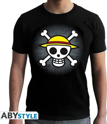 Produktbild von One Piece Tshirt Skull with map S Schwarz