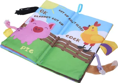 Produktbild von Waschbares Baby-Cartoon-Tierschwanz-Stoffbuch für Kleinkinder, frühpädagogisches Interaktionsbuch, Geflügeltyp
