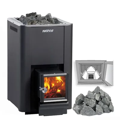 Image de Poêles à bois pour sauna Harvia 20 Pro SL Allemagne Set avec pierres