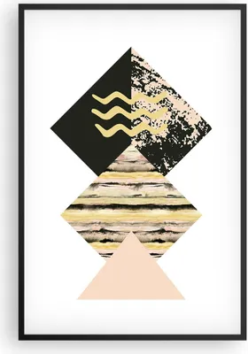 Produktbild von Gerahmtes Poster - Schwarzer Rahmen - Abstraktion Diamant Gürtel - 61x91,5 cm - Wand Bild - Wanddeko - Wandbilder - Wandposter - Bilderrahmen - Bilder - Kunstdruck - Wandbild - P2BPA61x91-4303