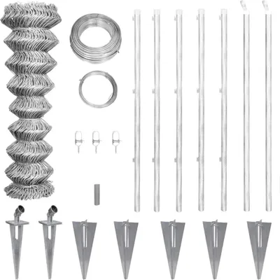 Produktbild von "im Angebot" Maschendrahtzaun Pfosten Bodenhülsen Stahl Verzinkt 15x1,5 m - Metallzäune CC492