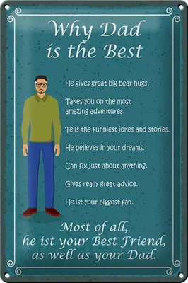 Produktbild von Blechschild Spruch 20x30cm why Dad is the best Papa bester