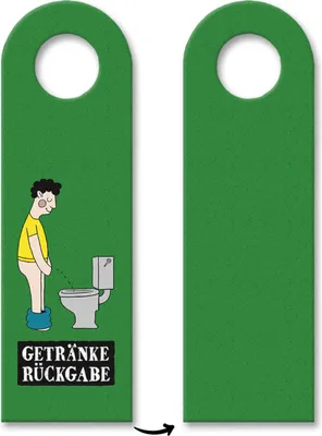 Produktbild von Toiletten Türhänger mit Spruch: Getränkerückgabe in Grün Toilette Klotüre Klo WC