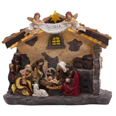 Produktbild von Dekoration MagicHome Weihnachten, Krippe, 21 LED warmweiß, 3xAA, Innenbereich, 36x15x29 cm