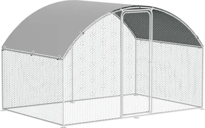Image de Enclos - Poulailler Toit en dôme métallique accessible, porte & verrou - Enclos pour poules, petits animaux & plantes - 3x2x2m avec 6 m² de surface d'exercice