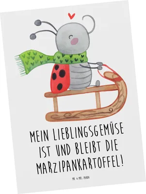 Produktbild von Mr. & Mrs. Panda Postkarte Smörle Rodeln - Weiß - Geschenk, Postkarten, Grußkarte, Weihnachten, Fotokarte, Winter, Schlittenfahren, Ansichtskarten, Ansichtskarte