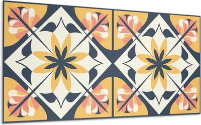 Produktbild von Florales Rautenmuster – Selbstklebende Fliesen – Wandverkleidung – Wandpaneel – PVC Fliesen – Vinylflisen – PCV Flisen – Selbstklebend – Wanddeko – 6 Stück 60 x 30 cm