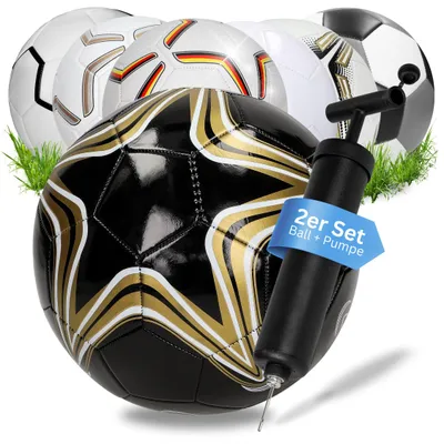 Produktbild von Fußball 'Goal' - Ball für Kinder & Erwachsene - Größe 5 perfekt zum Tore schießen - Sportball für Indoor & Outdoor - 2er Set