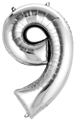 Produktbild von amscan® 2798901 Folienballon Zahl 9 - silber