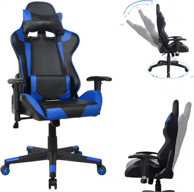 Produktbild von Bürostuhl Racing Gaming Stuhl Style High Design Thomas schwarz blau