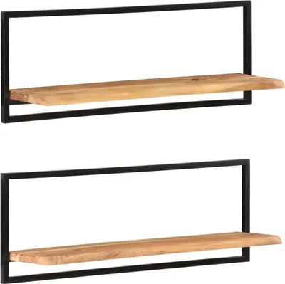 Produktbild von Maison Exclusive - Wandregale 2 Stk. 100x24x35 cm Massivholz Akazie und Stahl