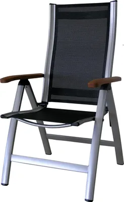 Obrázok produktu pre Skladacie kreslo ASS Comfort S006-M17 strieborno-čierne drevené podrúčky Skladacie kreslo Sun Garden