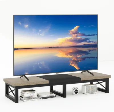 Image de Solidchoice - Meuble TV avec espace de rangement, compatible avec les téléviseurs jusqu'à 60 pouces